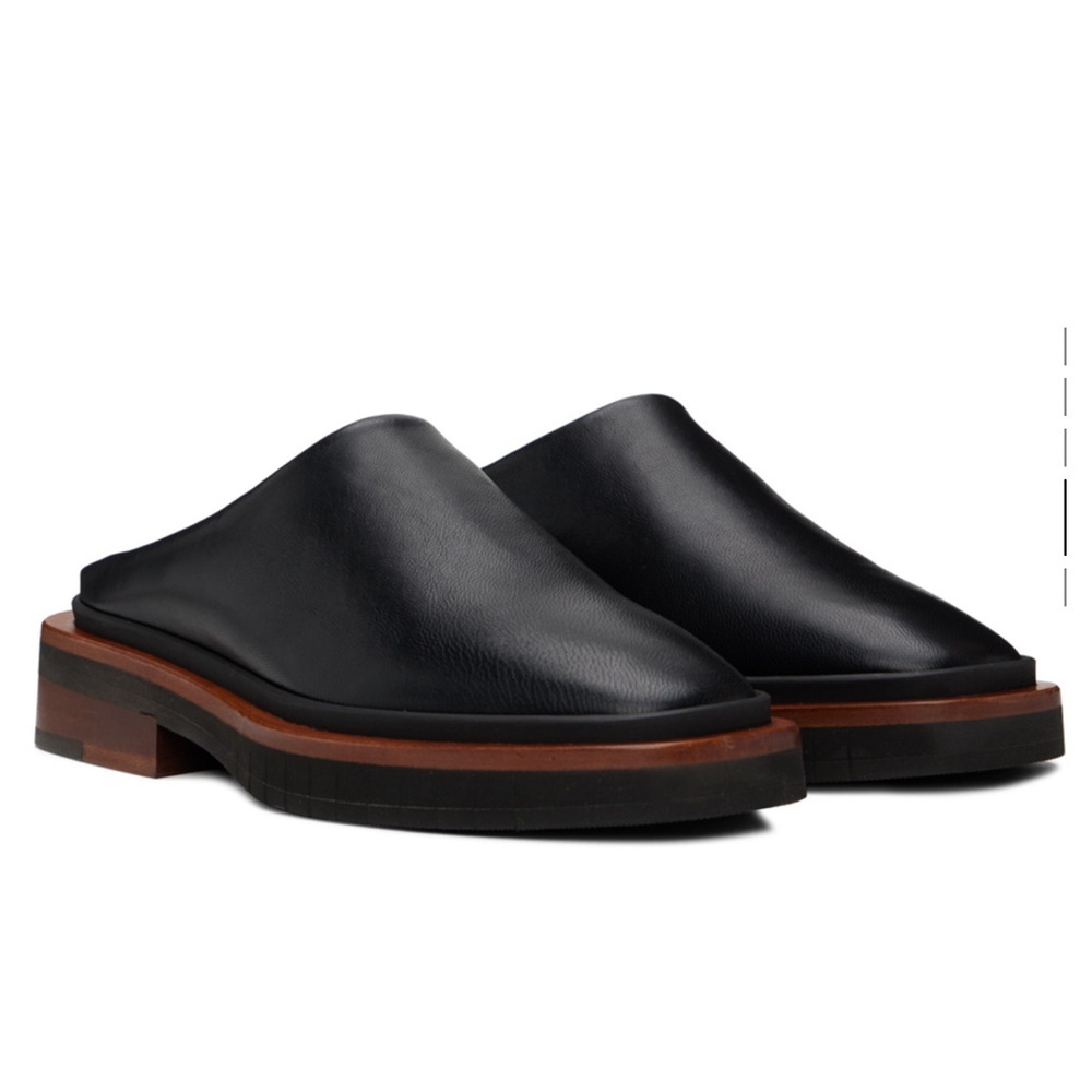 Robert Clergerie Black and Brown Mules Sleek Leather Design